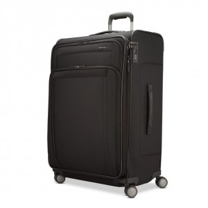 Black Samsonite Lineate DLX Large Spinner Luggage Checked Luggage | TVB439186