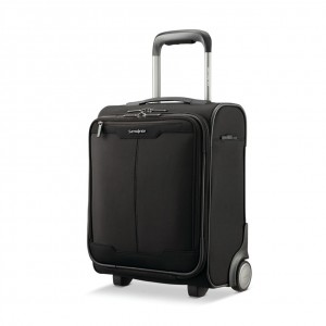 Black Samsonite Silhouette 17 Wheeled Underseater Luggage Carry On Luggage | VMG140257