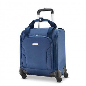 Blue Samsonite Spinner Underseater with USB Port Luggage Carry On Luggage | GNM564713