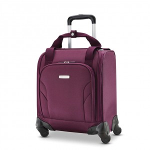 Purple Samsonite Spinner Underseater with USB Port Luggage Carry On Luggage | DAN127640