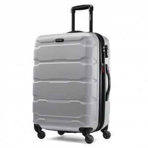 Silver Samsonite Omni PC 24" Spinner Luggage Checked Luggage | GAY035492