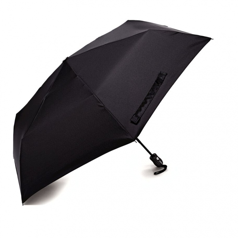 Black Samsonite Compact Auto Open/Close Accessories Umbrellas | ANX186245