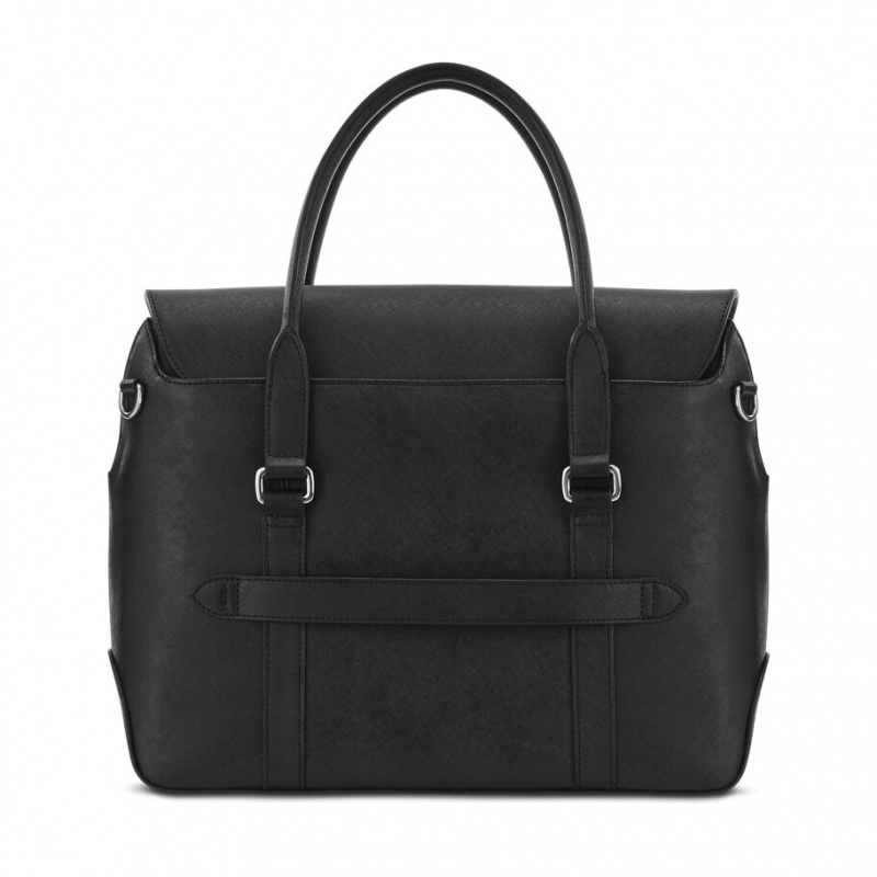 Black Samsonite Executive Leather Convertible Brief Bags & Backpacks Business Bags | NAD734620