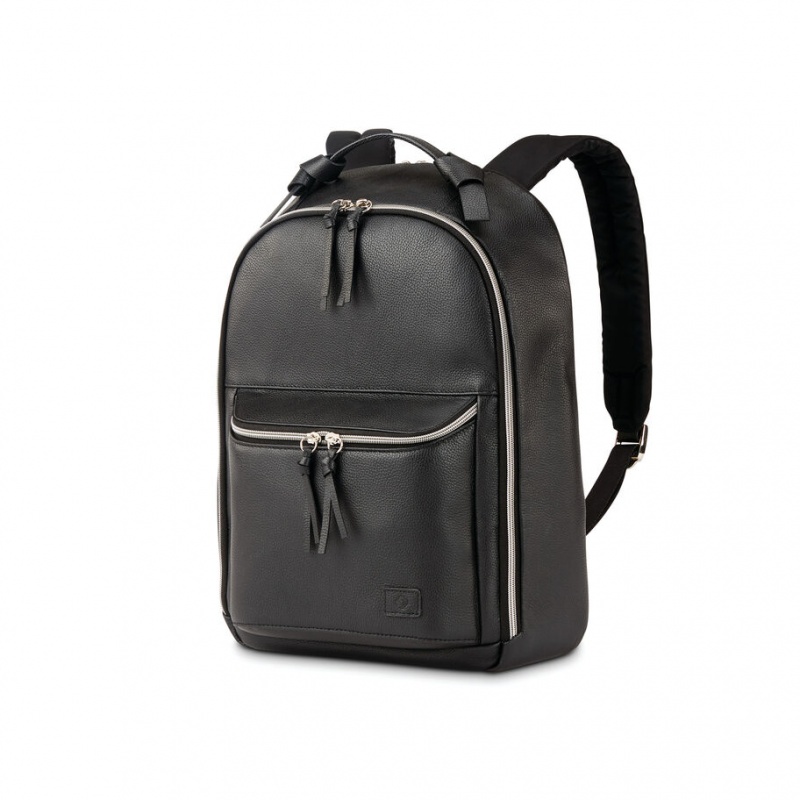 Black Samsonite Leather Everyday Bags & Backpacks Backpacks | YLT264059