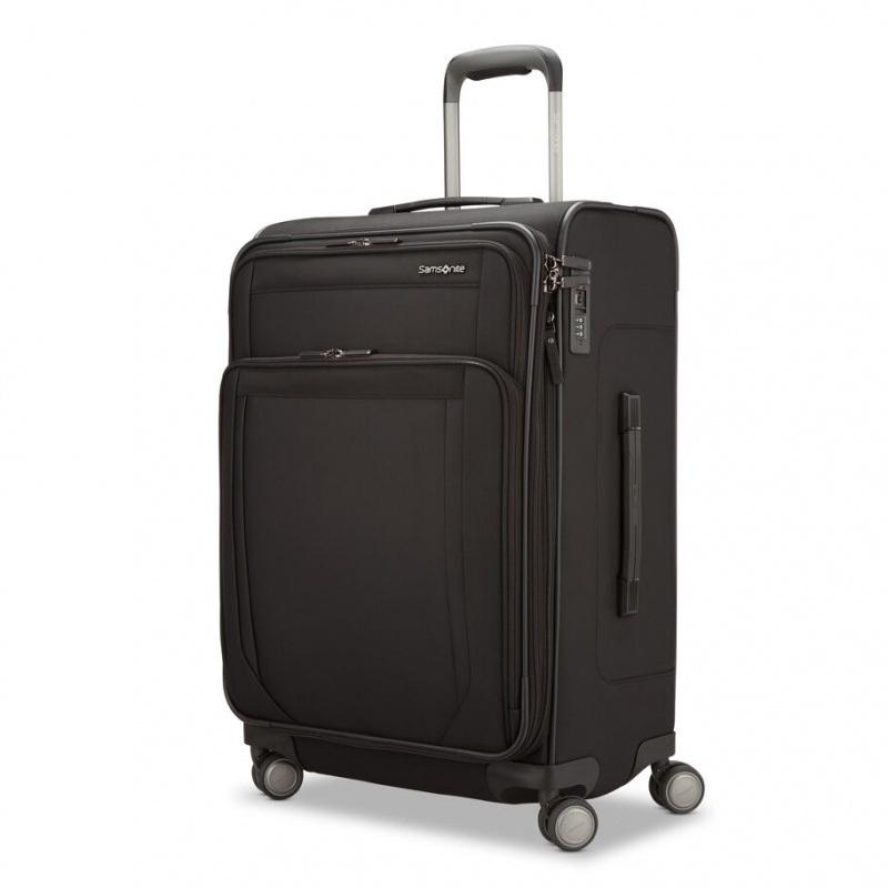 Black Samsonite Lineate DLX Medium Spinner Luggage Checked Luggage | EVY876523