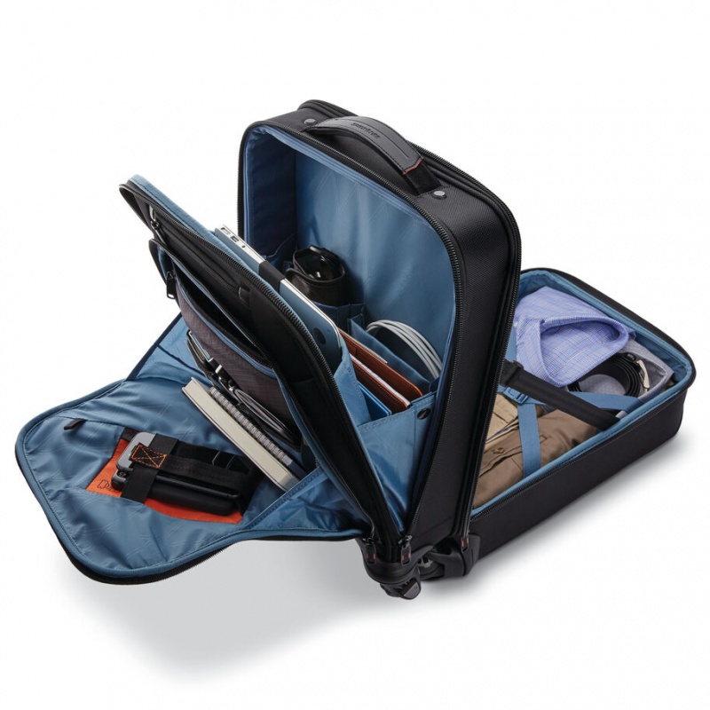 Black Samsonite Pro Vertical Spinner Mobile Office Bags & Backpacks Business Bags | YOF508479