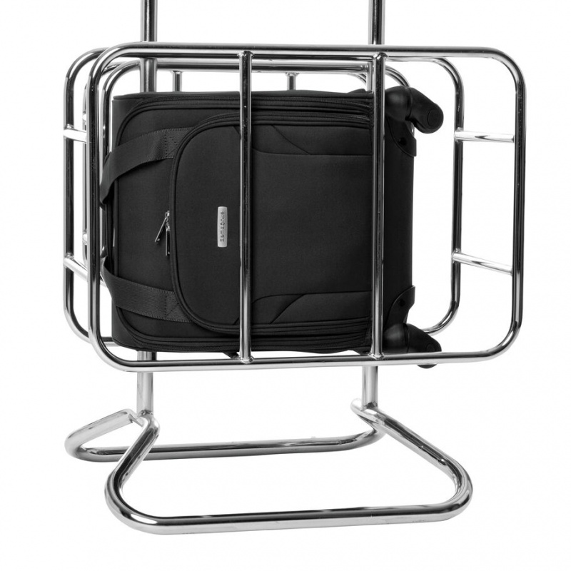 Black Samsonite Spinner Underseater with USB Port Luggage Carry On Luggage | OCJ568243