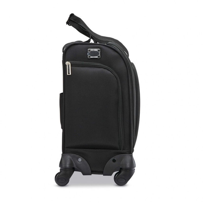 Black Samsonite Spinner Underseater with USB Port Luggage Carry On Luggage | OCJ568243