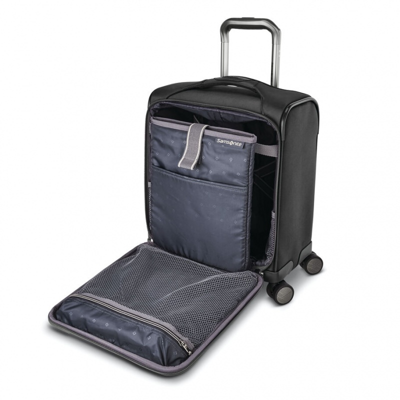 Black Samsonite Theorym Underseater Spinner Luggage Carry On Luggage | XVM417356