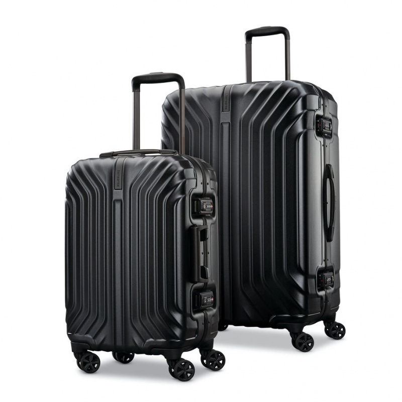 Black Samsonite Tru-Frame 2 Piece Hardside Luggage Sets | LBQ730942