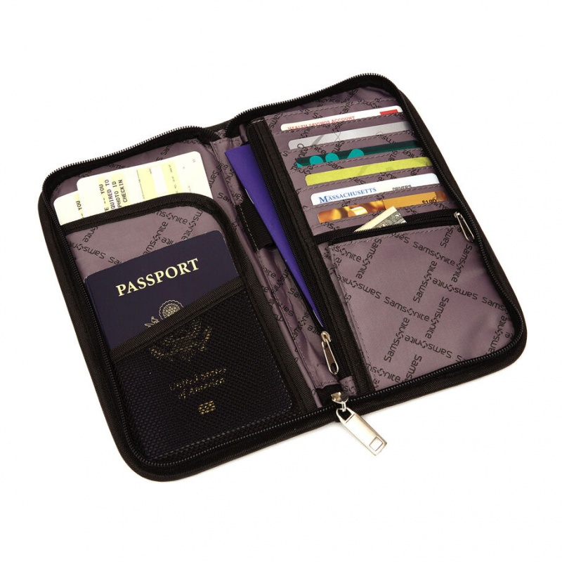 Black Samsonite Zip Close RFID  Accessories Wallet | MLY089321