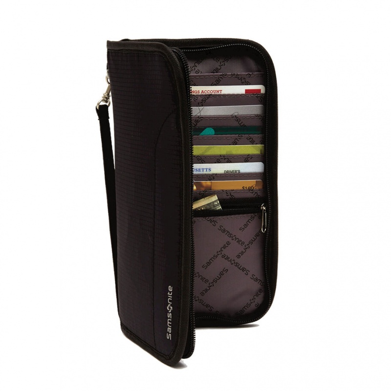 Black Samsonite Zip Close RFID  Accessories Wallet | MLY089321