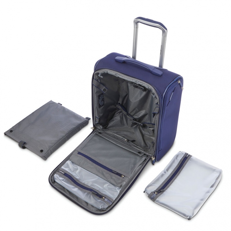 Blue Samsonite Ascentra Wheeled Underseater Luggage Carry On Luggage | LUW641905