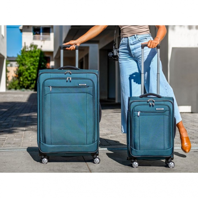 Blue Samsonite Atrium Large Spinner Depth Luggage Checked Luggage | DOM054137