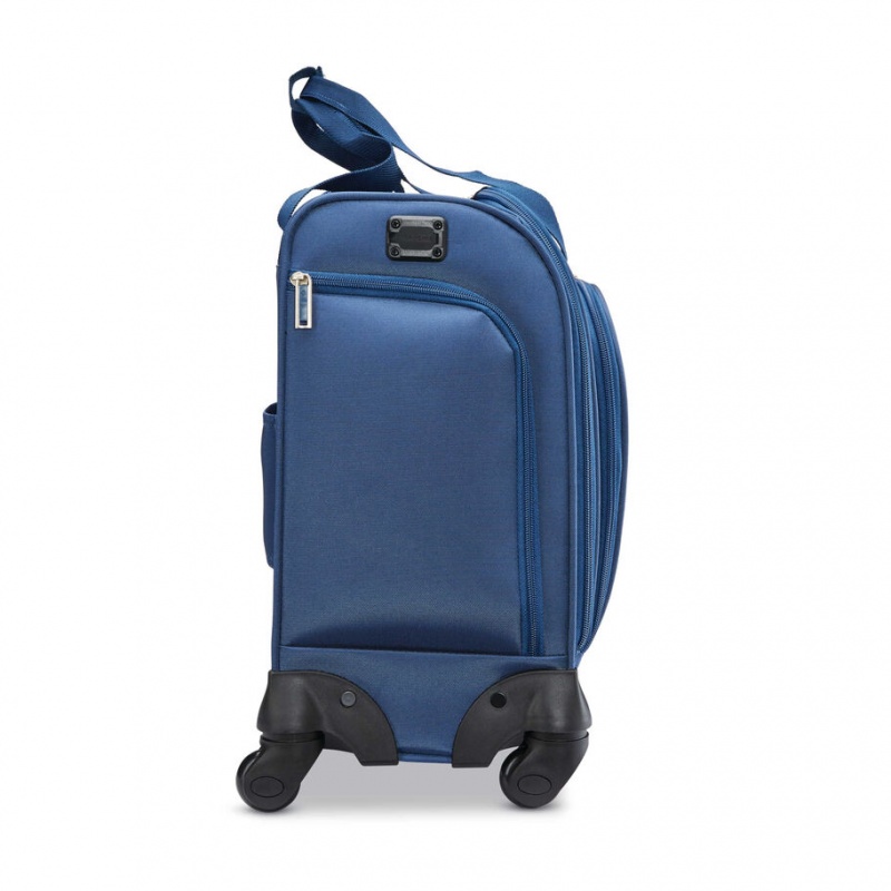 Blue Samsonite Spinner Underseater with USB Port Luggage Carry On Luggage | GNM564713