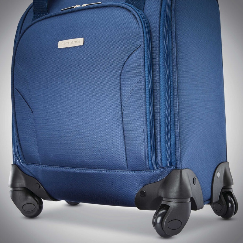 Blue Samsonite Spinner Underseater with USB Port Luggage Carry On Luggage | GNM564713