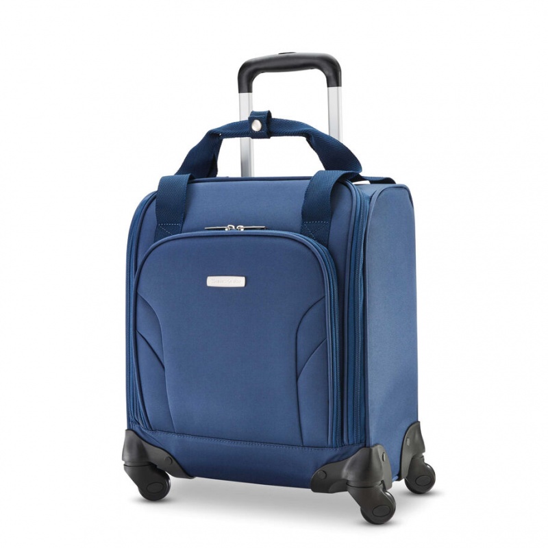 Blue Samsonite Spinner Underseater with USB Port Luggage Carry On Luggage | GNM564713