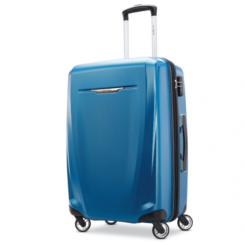 Blue / Navy Samsonite Winfield 3 DLX Spinner Expandable Hardside Luggage Checked Luggage | FZK196504