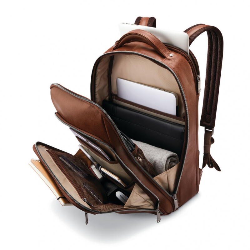 Brown Samsonite Classic Leather Bags & Backpacks Backpacks | UMA204635