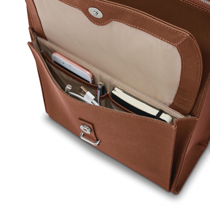 Brown Samsonite Executive Leather Convertibles Bags & Backpacks Backpacks | EIB294670