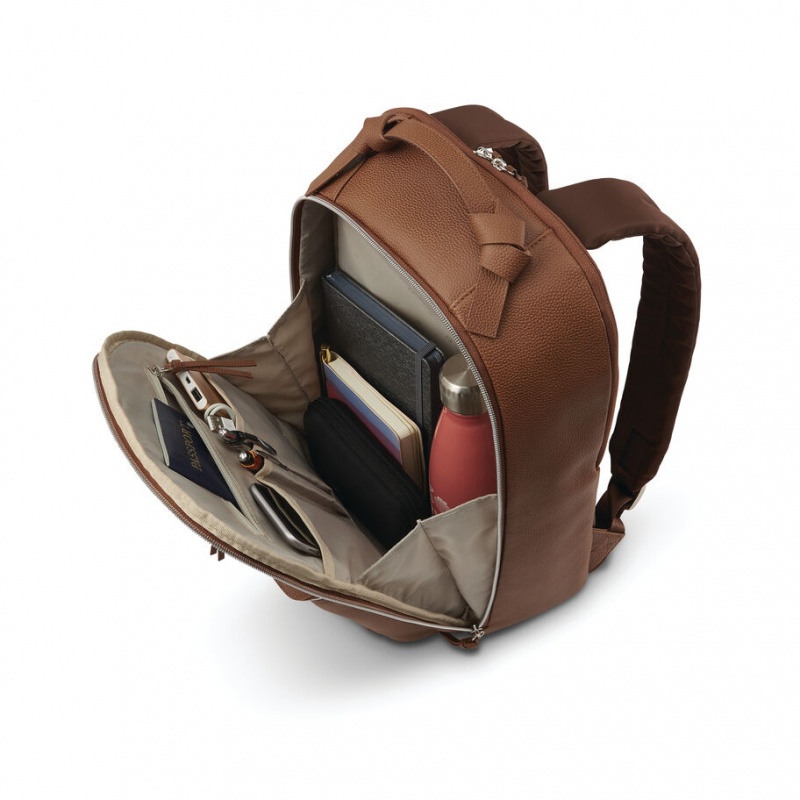 Brown Samsonite Leather Everyday Bags & Backpacks Backpacks | TCH596180