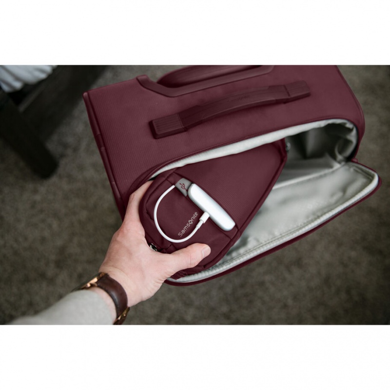 Burgundy Samsonite Lineate DLX Spinner Luggage Carry On Luggage | RCZ134756