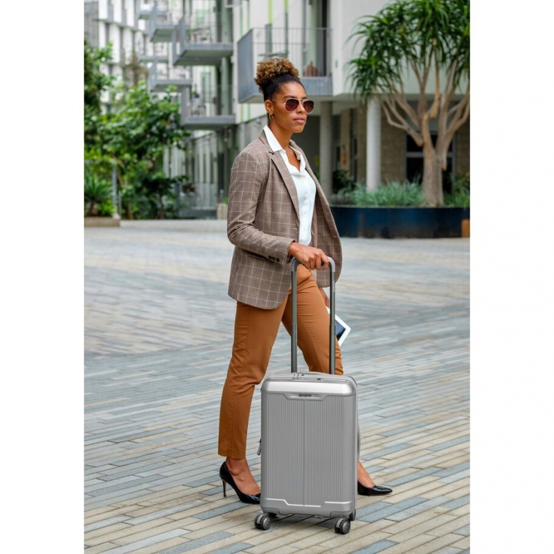 Grey Silver Samsonite Silhouette 17 Hardside Spinner Luggage Carry On Luggage | YQL342916