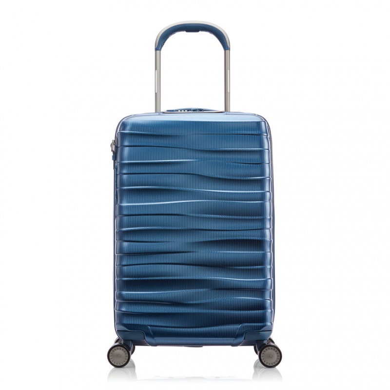 Metal Blue Samsonite Stryde 111 22x14x9 Spinner Hardside Spinner Luggage Carry On Luggage | MSF205934