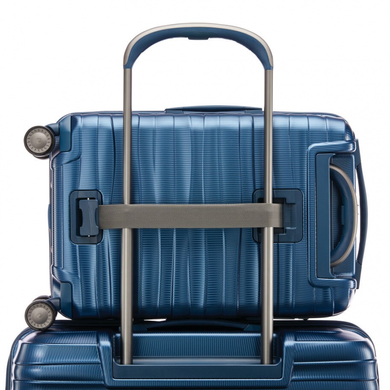 Metal Blue Samsonite Stryde 111 22x14x9 Spinner Hardside Spinner Luggage Carry On Luggage | MSF205934