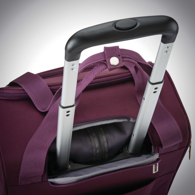 Purple Samsonite Spinner Underseater with USB Port Luggage Carry On Luggage | DAN127640