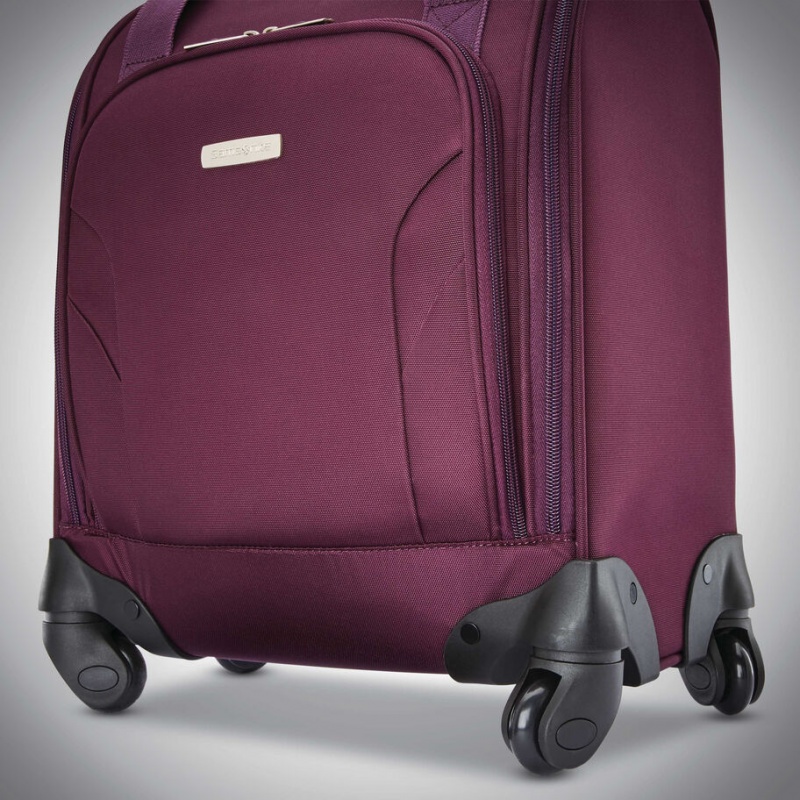 Purple Samsonite Spinner Underseater with USB Port Luggage Carry On Luggage | DAN127640