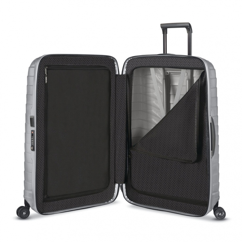 Silver Samsonite Proxis Medium Spinner Luggage Checked Luggage | JIM240368