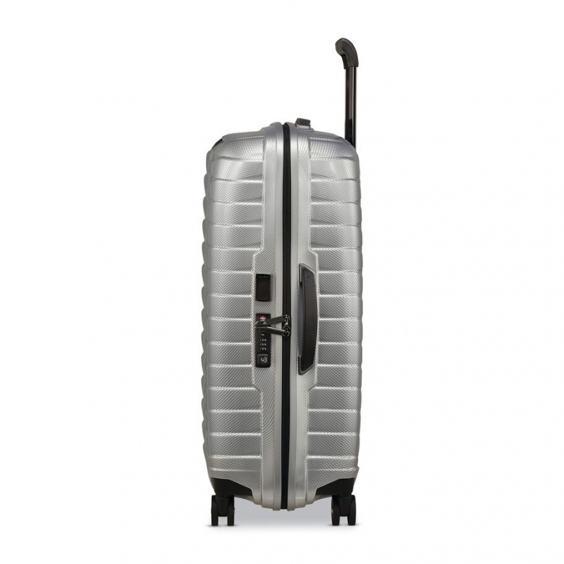 Silver Samsonite Proxis Medium Spinner Luggage Checked Luggage | JIM240368