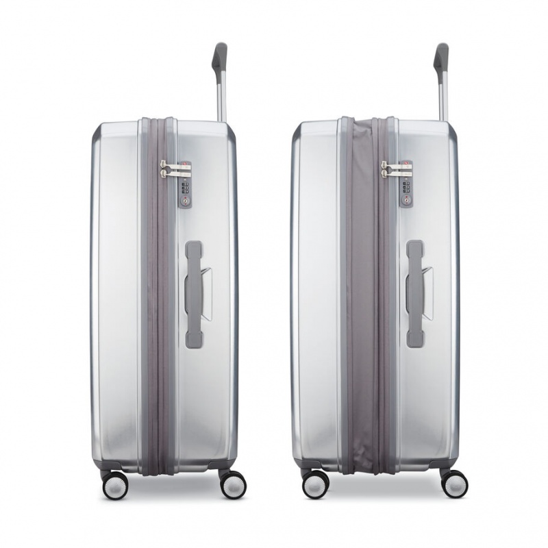 Silver Samsonite Sarah Jessica Parker: Large Expandable Spinner Luggage Checked Luggage | OAL136048