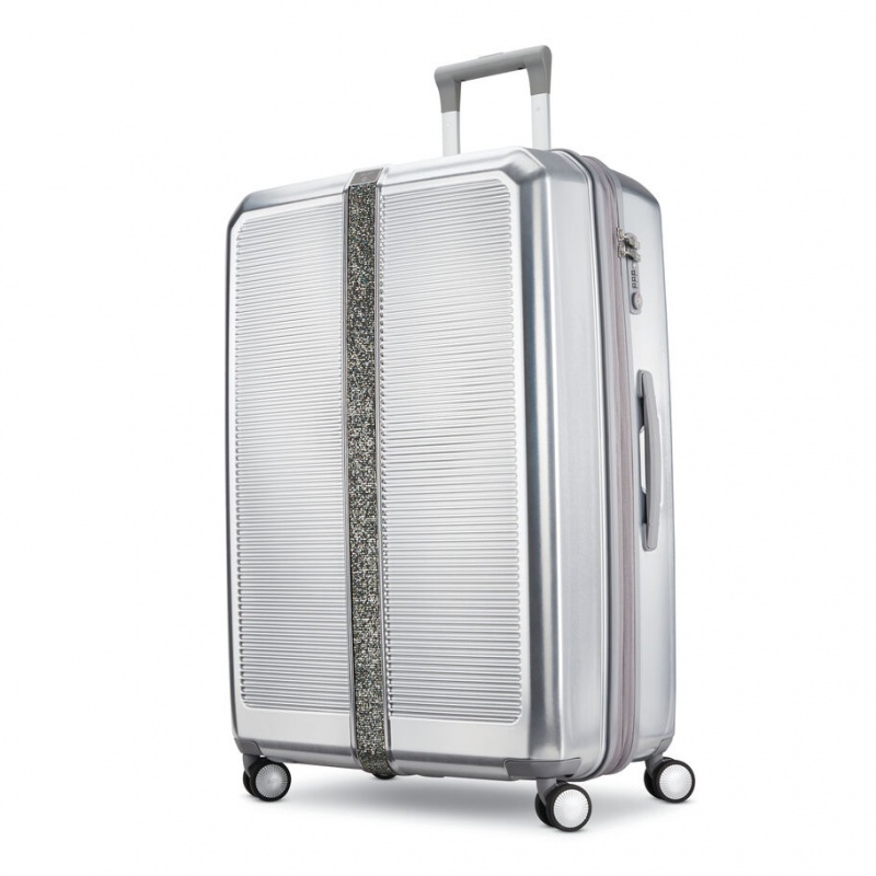 Silver Samsonite Sarah Jessica Parker: Large Expandable Spinner Luggage Checked Luggage | OAL136048