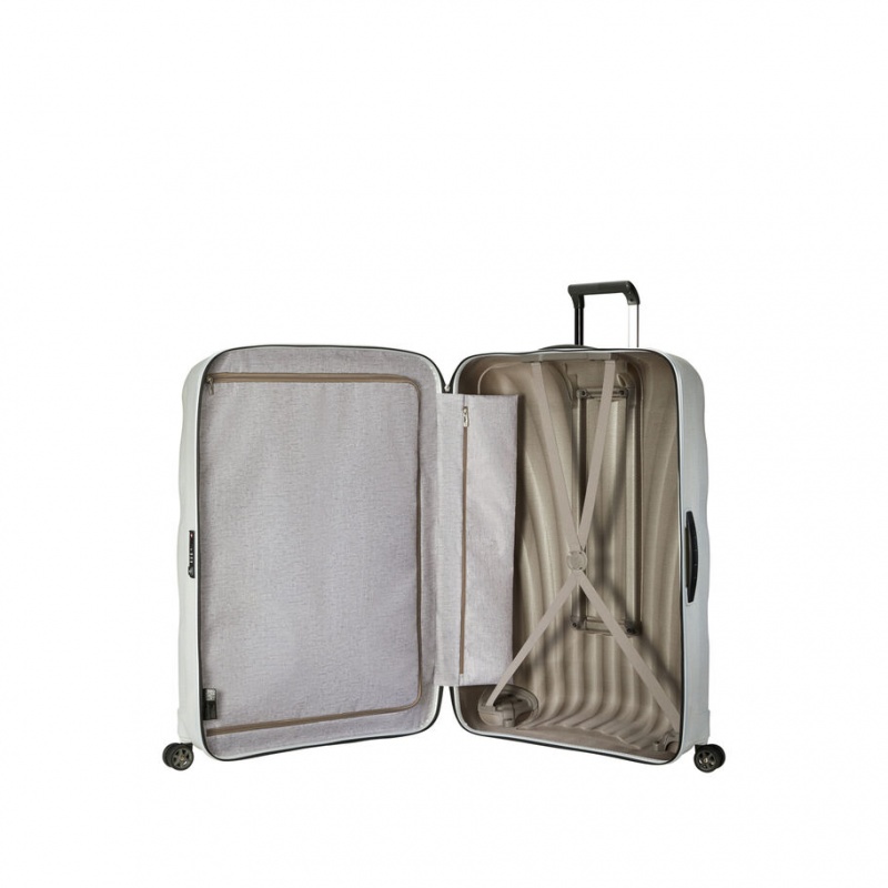 White Samsonite C-Lite Extra Large Spinner Hardside Luggage Checked Luggage | ZGX948162