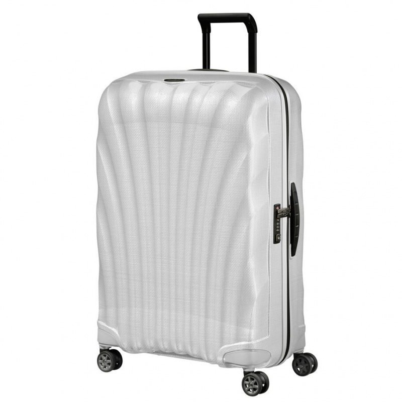 White Samsonite C-Lite Large Spinner Hardside Luggage Checked Luggage | HNF654981