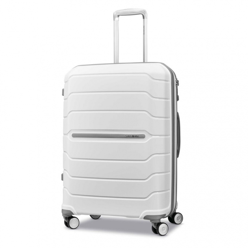 White Samsonite Freeform Medium Spinner Hardside Luggage Checked Luggage | KPZ157908