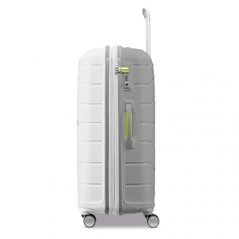 White / Grey Samsonite Freeform Large Spinner Luggage Checked Luggage | JHC467358