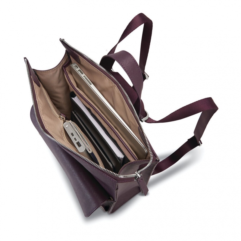 Wine Samsonite Executive Leather Convertibles Bags & Backpacks Backpacks | AYG928416